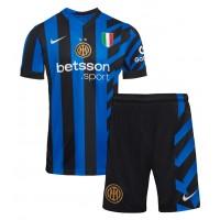 Inter Milan Alessandro Bastoni #95 Domáci Detský futbalový dres 2024-25 Krátky Rukáv (+ trenírky)